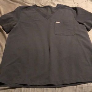 Mens Figs Leon Scrub Top in Charcoal - Size Large